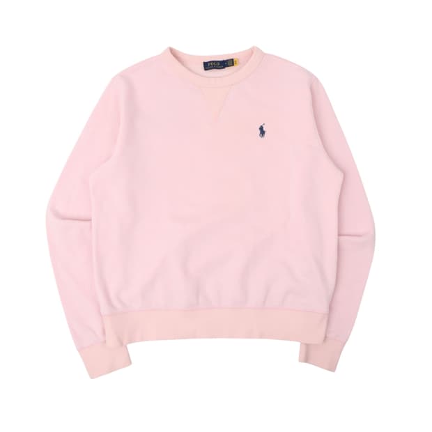 폴로 랄프로렌 QR 라이트 핑크 코튼 스웻셔츠
