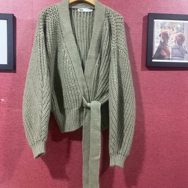 자라 랩 스타일 니트 가디건 S