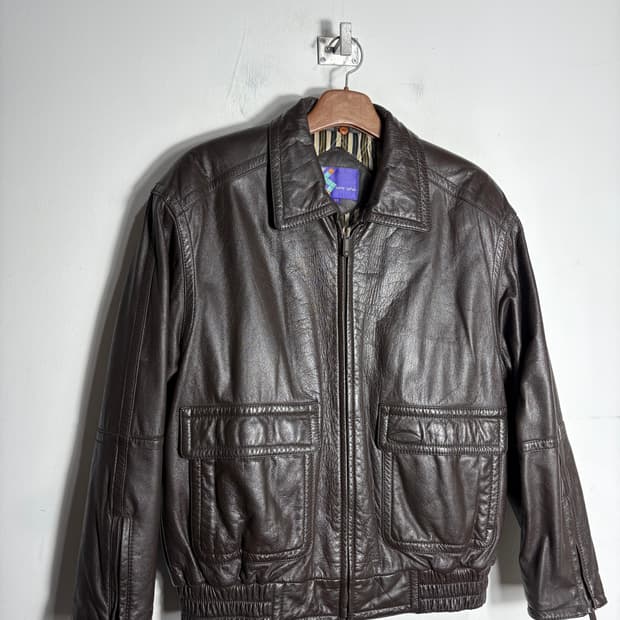 브라운 소가죽 자켓