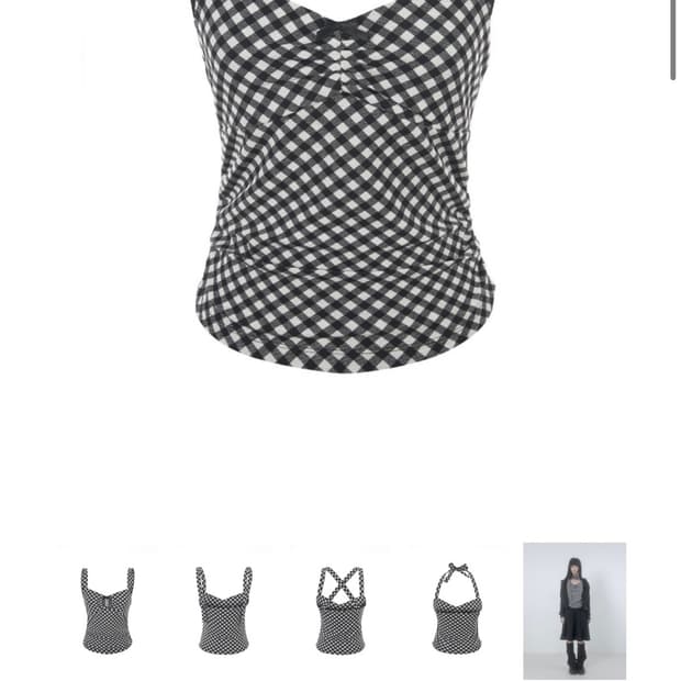 wsc아카이브 Check 3-way shirring top