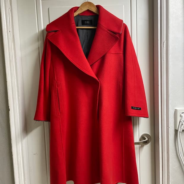 타임 울&캐시미어 레드 코트