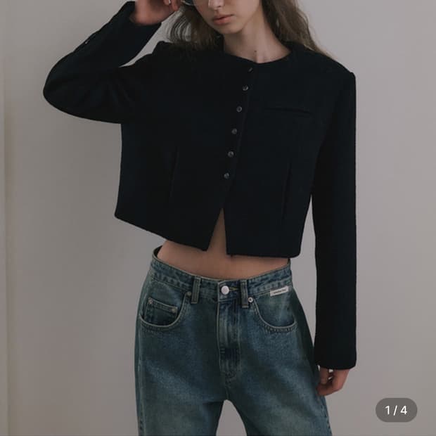 오버듀플레어 트위드 자켓