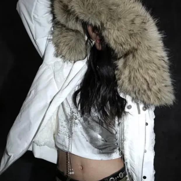 Shop cor 더블펀지 밍크 퍼 점퍼 자켓