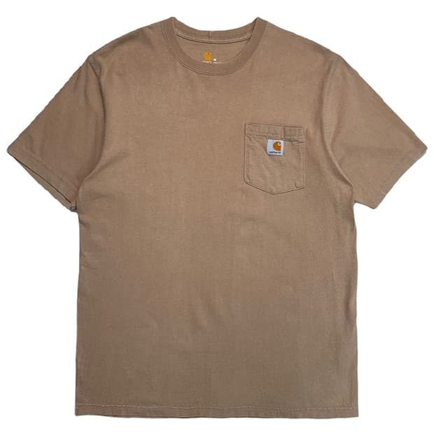 CARHARTT 포켓 반팔 티 베이지 M