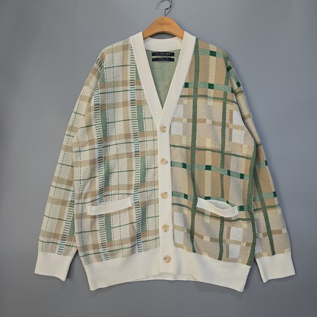 티아이포맨(T.I FOR MEN) 체크 니트 가디건 105