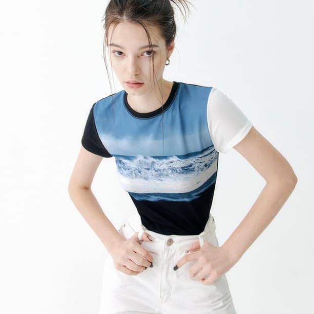 YUSE SLIM JERSEY PRINT SHORT SLEEVE 