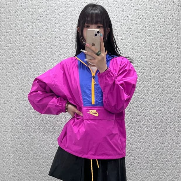 나이키 Y2K 레트로 00's 핫핑크 바람막이 아노락 M C12942