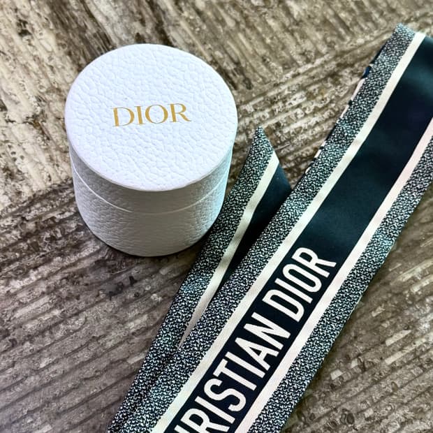 디올 오블리크 미차 스카프 (네이비 블루 실크)