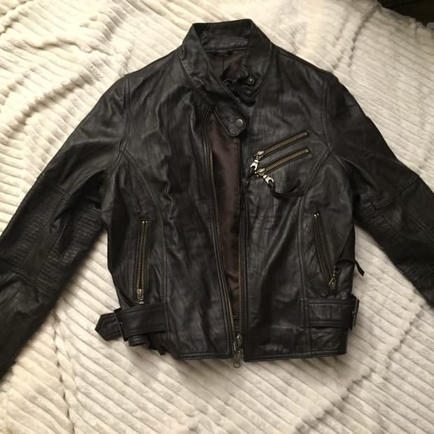 Japanese vintage 딥브라운 라이더 디테일 레더자켓