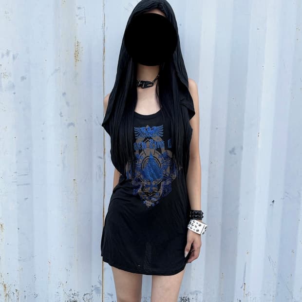 Salvage frill mini dress