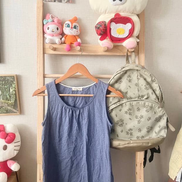 모리걸 빈티지 사만사모스 레이스 나시 💙🤍🎀