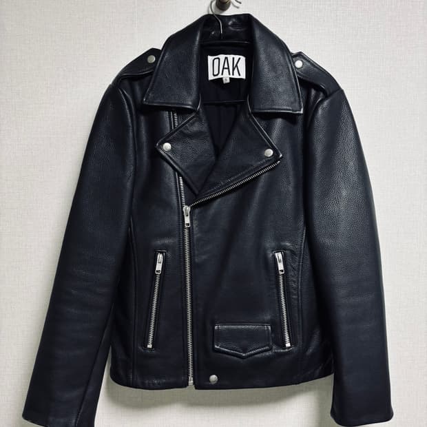 OAK NY Rebel 블랙 소가죽 라이더 자켓