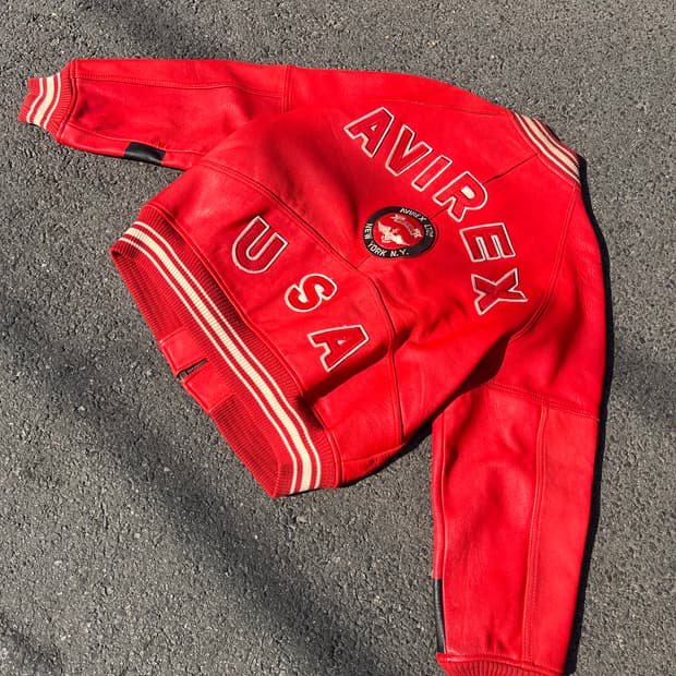 90‘s Avirex 아이콘 가죽 자켓 L