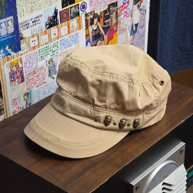 Y2K  펑크 스컬 스터드 코튼캡