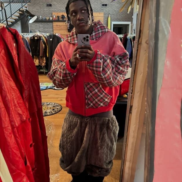 구매) Erl 패치워크 후드집업 레드