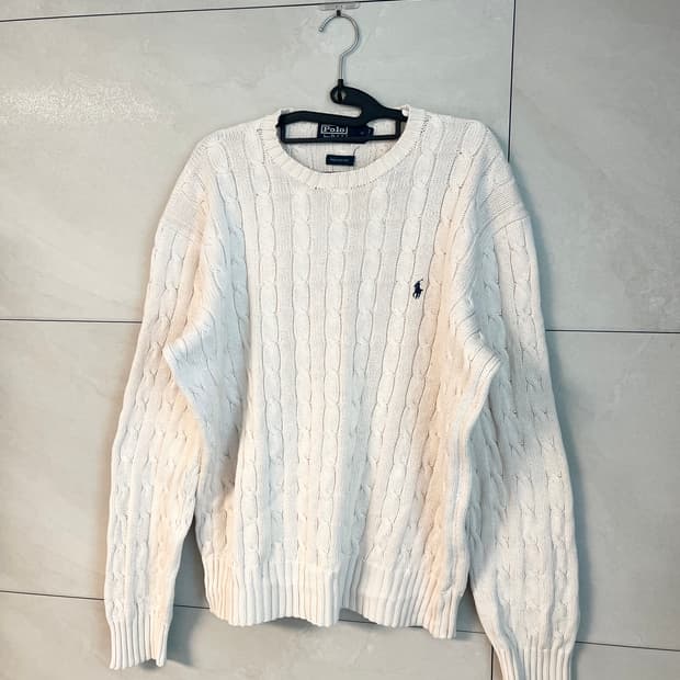 폴로 랄프로렌 케이블 꽈베기 니트 아이보리