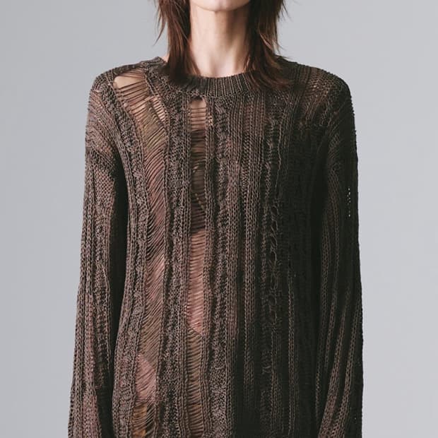 나체 데미지 니트 HANDWORK STITCH DAMAGE KNIT