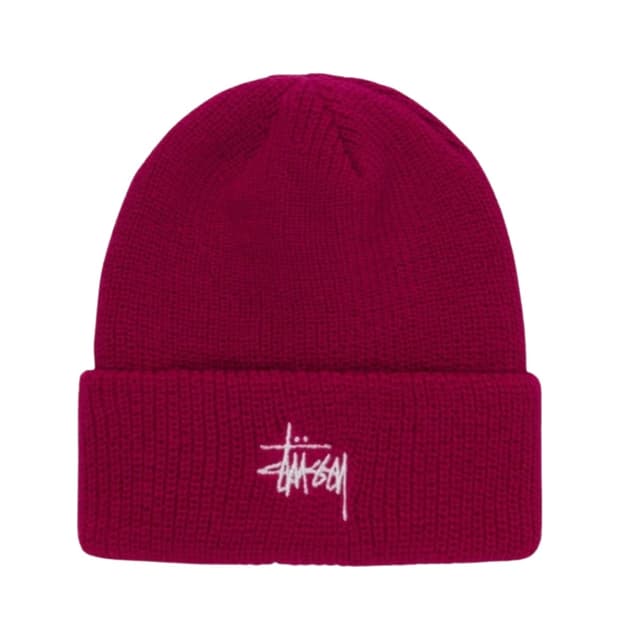 스투시 베이직 커프 비니 마젠타