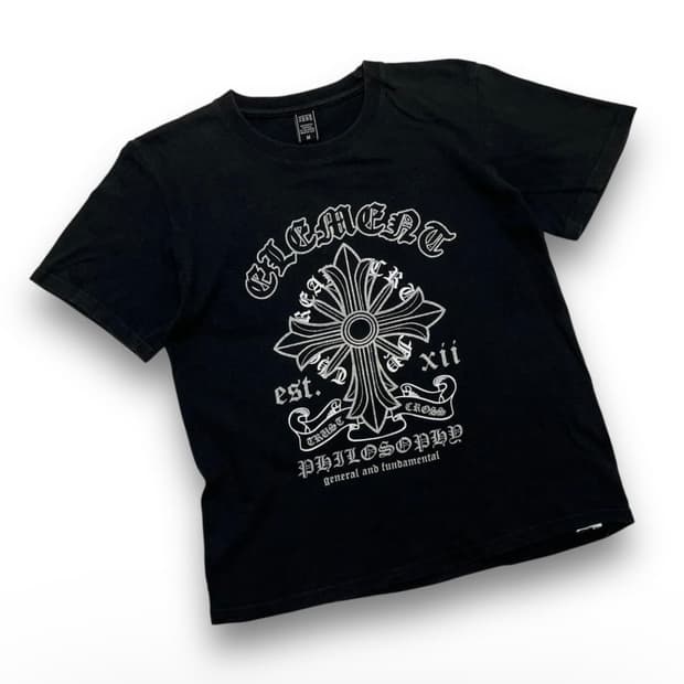 펑크 제키 크로스 아트 다크 반팔 티셔츠