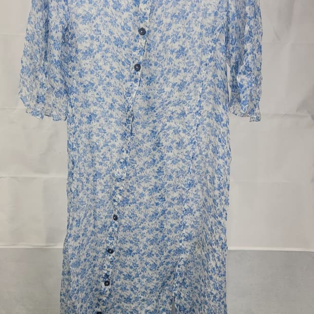 Acne Studios 블루 플라워 실크 원피스
