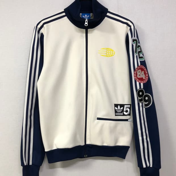 아디다스 남녀공용 프렌치 와펜 배색 트랙탑 져지 90 _ 아이보리/네이비