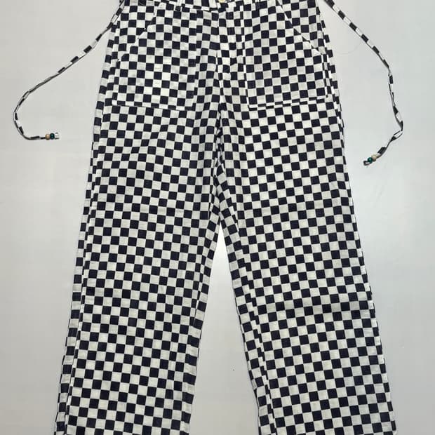 와이낫어스 체크보드 트루저 네이비