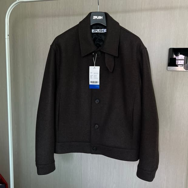 지플리시 헤비 울 블렌드 숏코트 브라운 [새상품]