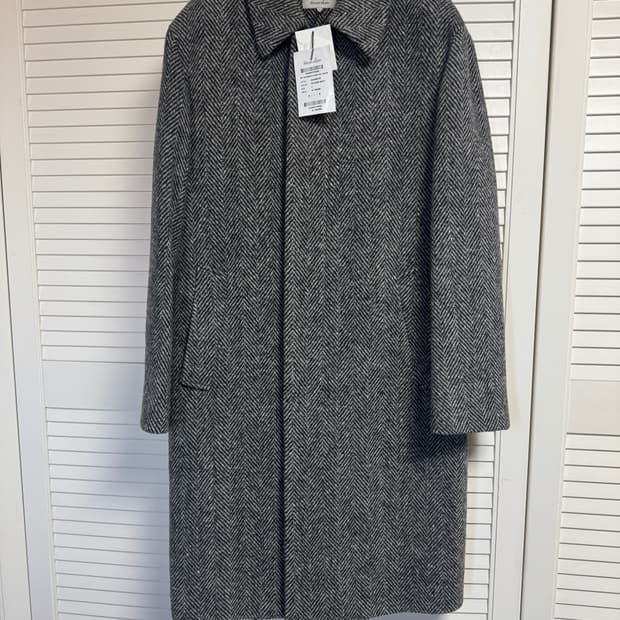 스티븐알란 헤링본 발마칸 맥코트 새제품 L