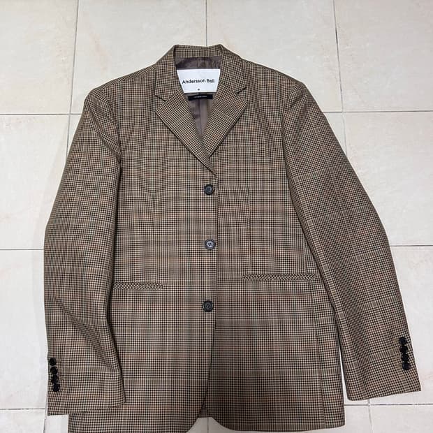 앤더슨벨 대디 자켓 체크 블레이저 미디움사이즈