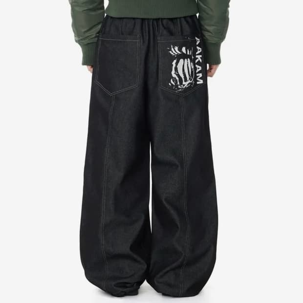 aakam 아캄 핀턱 프린팅 데님팬츠