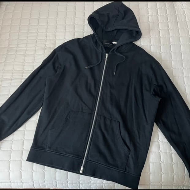 퍼스널팩 프리미엄 솔리드 후드집업 블랙 XL