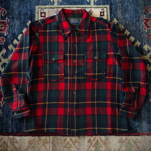 60s 70s Pendleton 퓨어 버진 울 플란넬 체크 셔츠