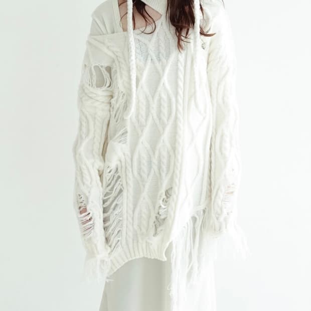 샵페어리 데미지 루즈 니트