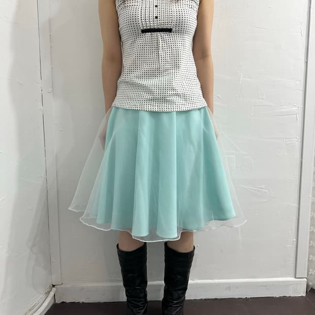mint layered skirt