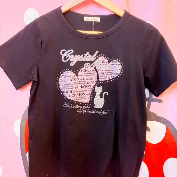 jpn 고양이 큐빅 티셔츠