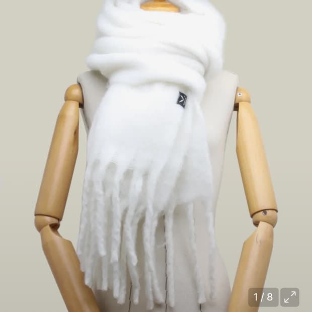 마틴콕스 울소프트 기모 머플러 화이트 목도리