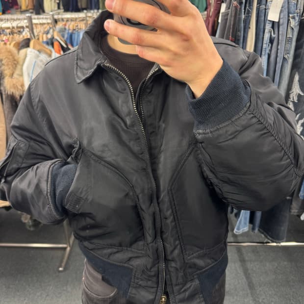 S)USA BUSTER 빈티지 CWU-36 블랙 플라이트 자켓 항공점퍼