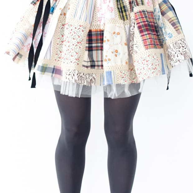 샵페어리 patchwork tulle skirt multi