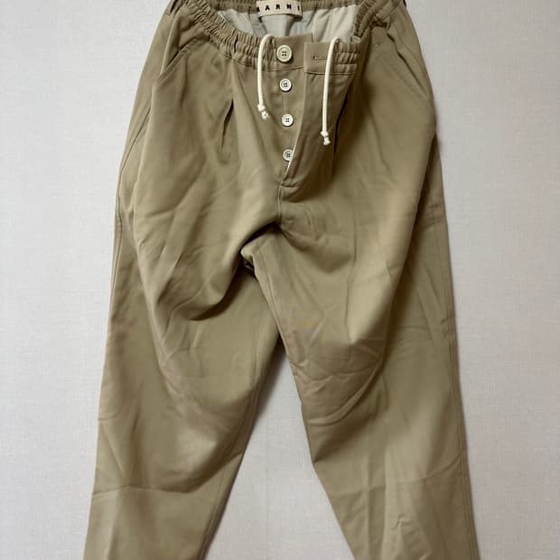 23ss 마르니 베이지색  배기 코튼 팬츠 s사이즈(새상품급!!)