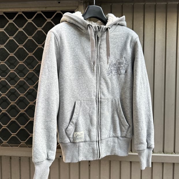 NONE vintage x dye fur hood zip up