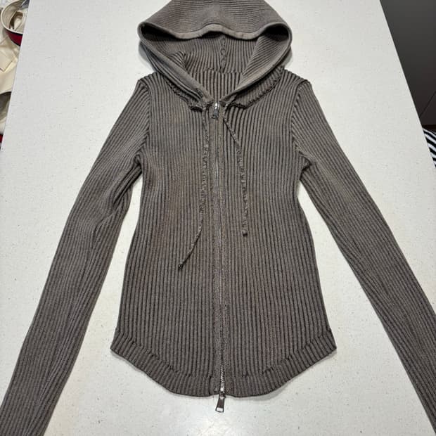 빈티지 골지 후드 집업