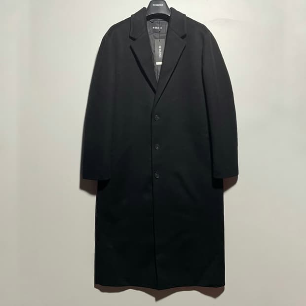 새상품 인사일런스 블랙 싱글 롱코트