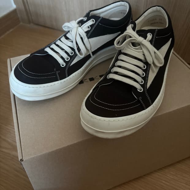 릭 오웬스 다크쉐도우 빈티지 스니커즈 블랙 밀크