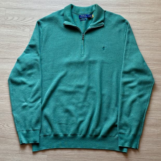 폴로 랄프로렌 피마코튼 쿼터집업 그린 XL