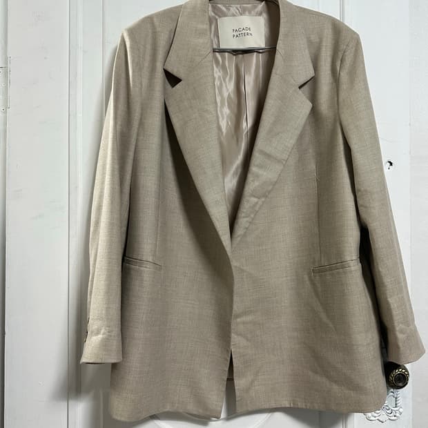 파사트패턴 오버핏 멜란지 울 자켓