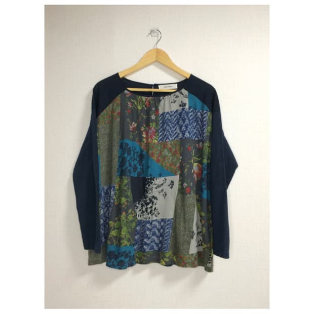 빈티지 패치워크 긴팔 티셔츠