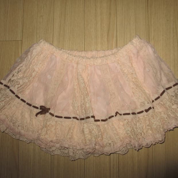 리즈리사 Lizlisa 레이스 핑크 캉캉 미니스커트