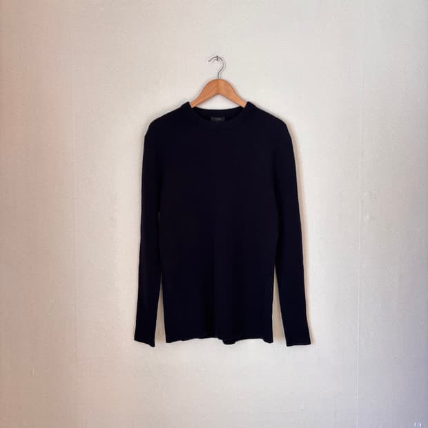 COS 다크네이비 니트 M 골지 체크 수입 정품 코스 실루엣