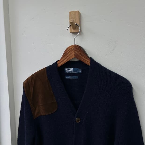 16359 - 폴로 랄프로렌 엘보 패치 울 가디건 (울 100%)