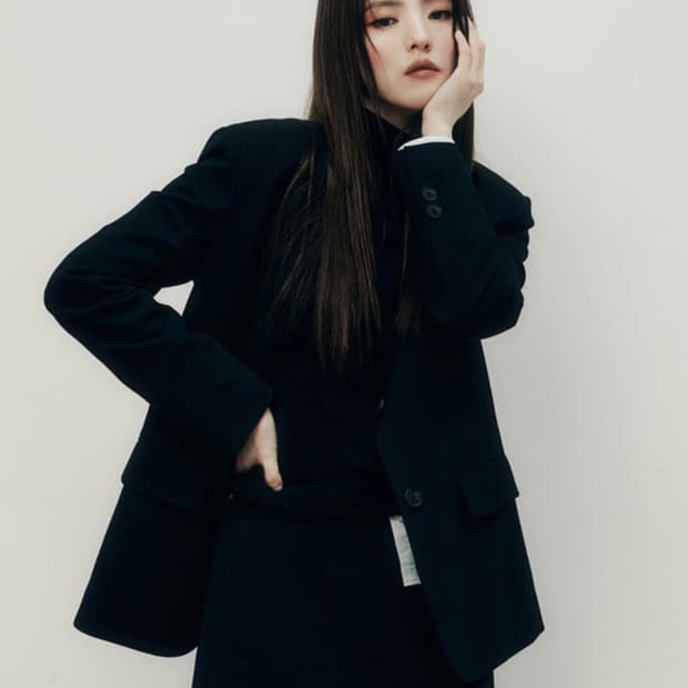 지오다노 오버핏 블레이저 블랙